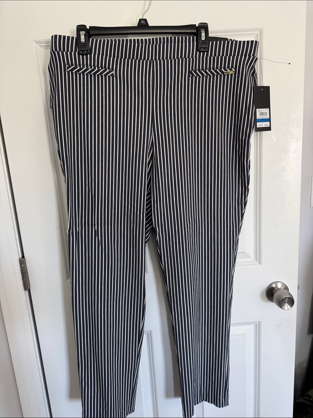 NWT Jones New York NAVY & White Pinstripe Straight Leg Pants